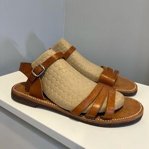 The Poet Brown Leather Greek Sandals